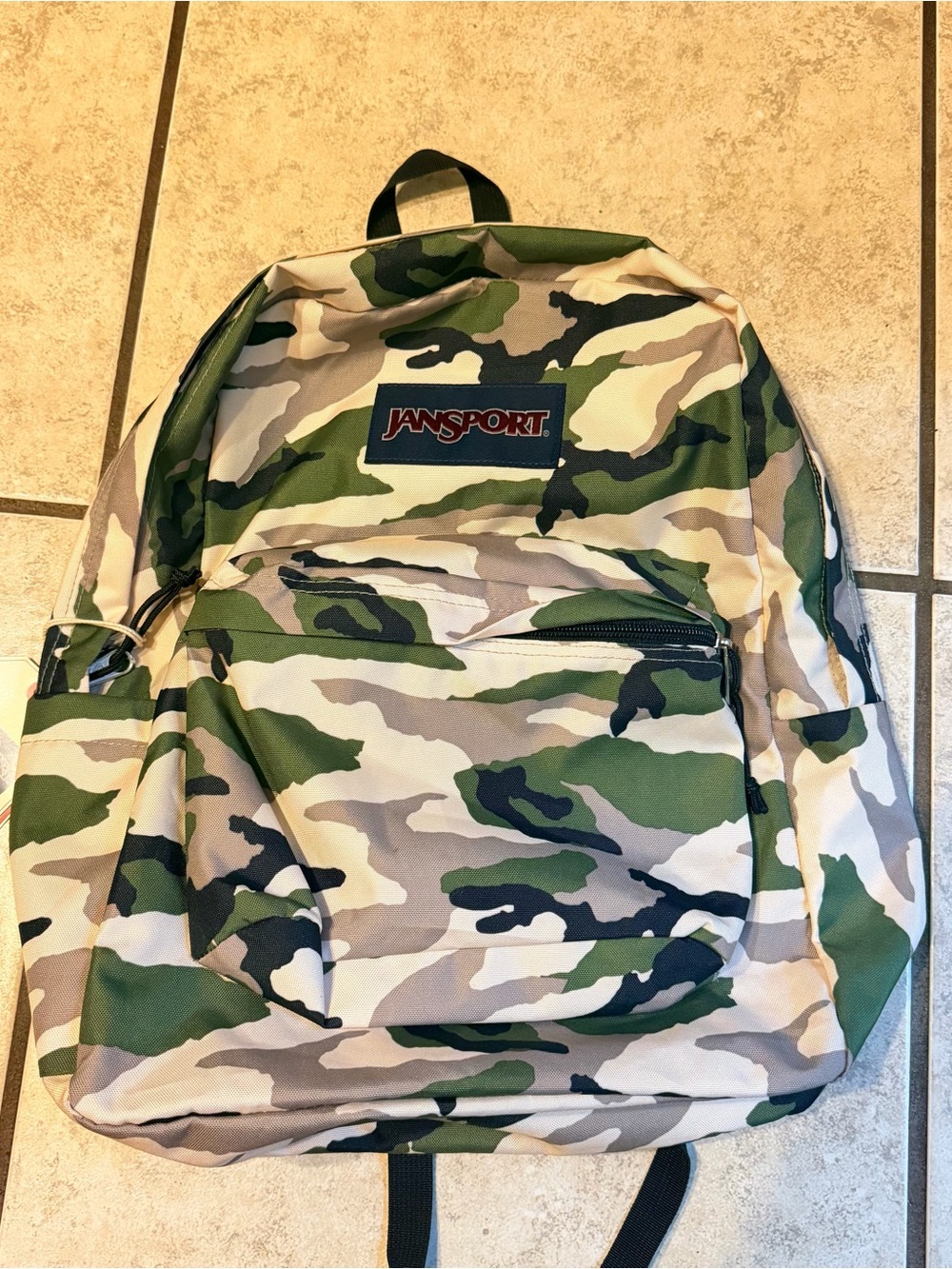 Jansport Green and Tan Camo Backpack
